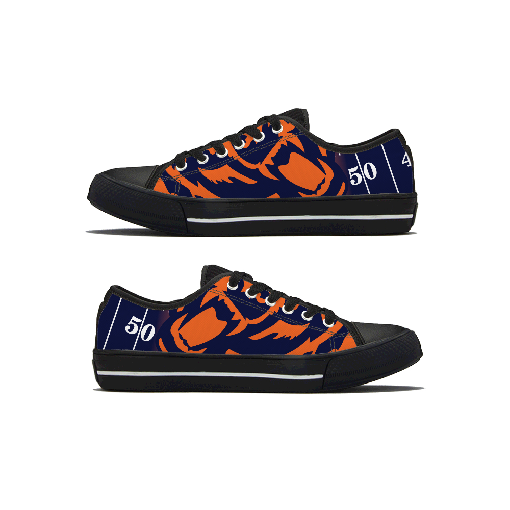 Women's Chicago Bears Low Top Canvas Sneakers 003